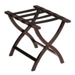 Porte-bagages Prestige en bois profilé à dessus plat, fini en acajou avec courroies noires